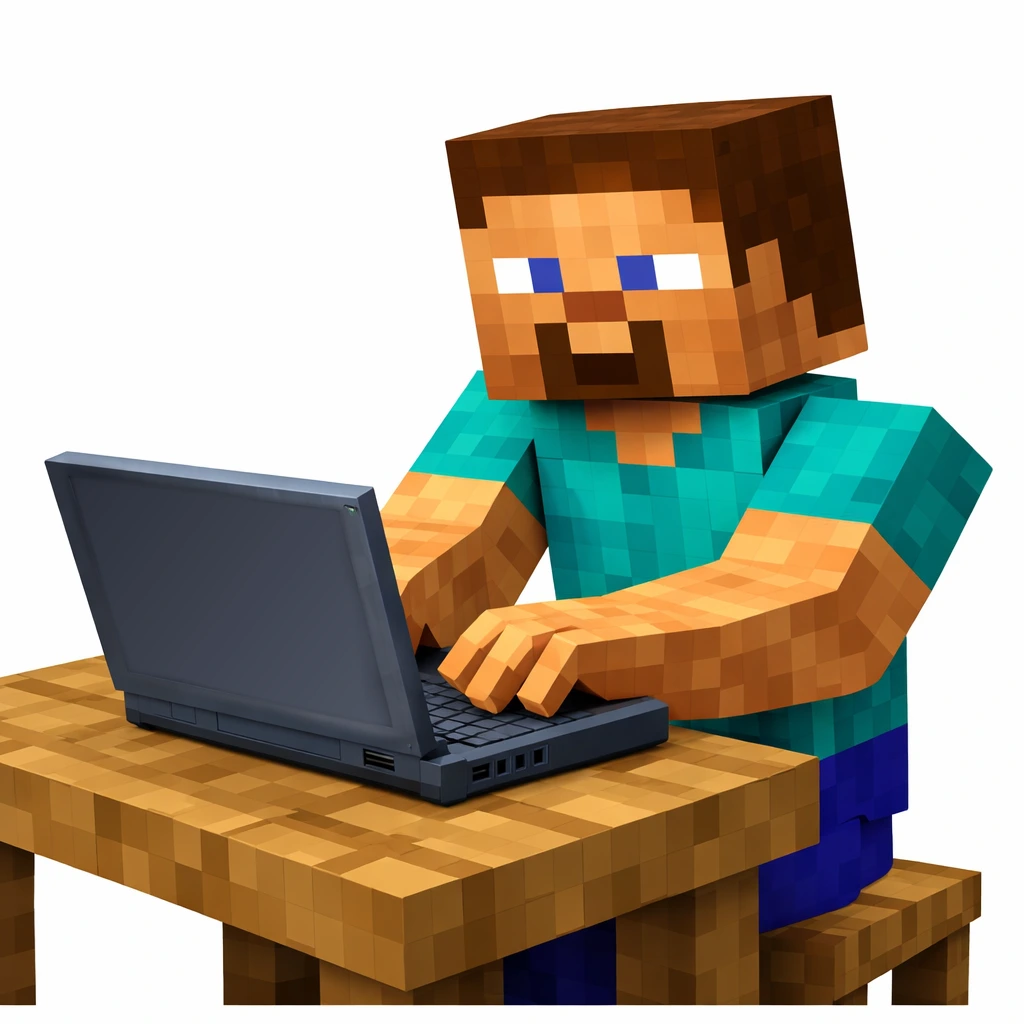 A welcoming STEMCraft scene showing that the server address is public.